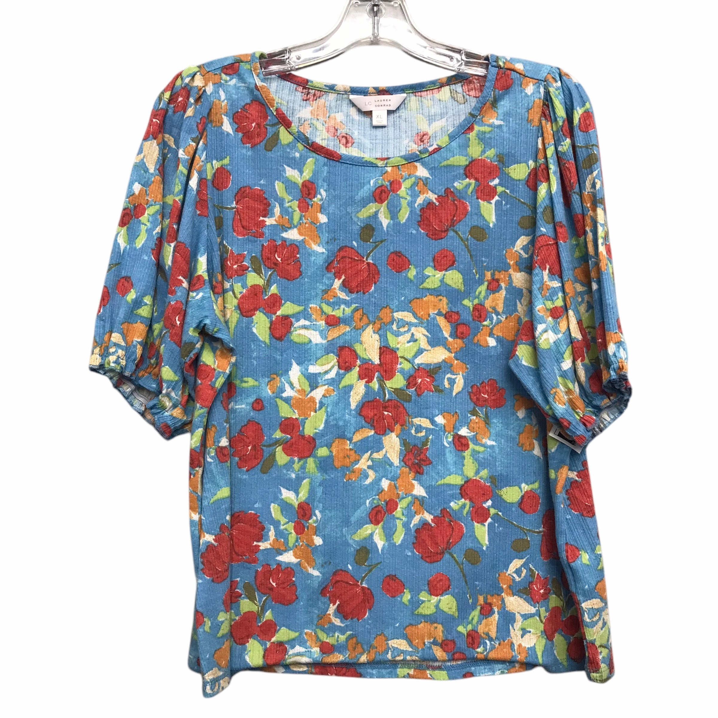 Comfortable All Day Wear in demand Top Ss By Lc Lauren Conrad In Blue & Red, Size:Xl
