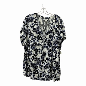 Athletic Fit Top Ss By Liz Claiborne In Blue & White, Size:3X