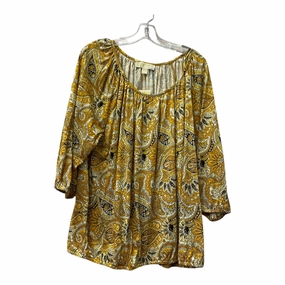 Top Ss By Michael By Michael Kors In Yellow, Size:2X Relaxed and Comfy