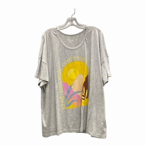 loose fitting Anti Static Treatment Top Ss By Natural Reflections In Grey, Size:2X