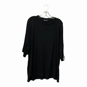 V neck Top Ss By pretty garden  In Black, Size:Xl