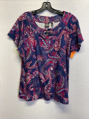 Top Ss By Rafaella In Paisley Print, Size:2X hypoallergenic