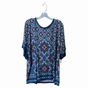 Top Ss By Ruby Rd In Blue & Red, Size:2X Holiday Outfit Style