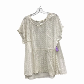 Fashion-Forward Fit Top Ss By Salitaire In Cream, Size:2X