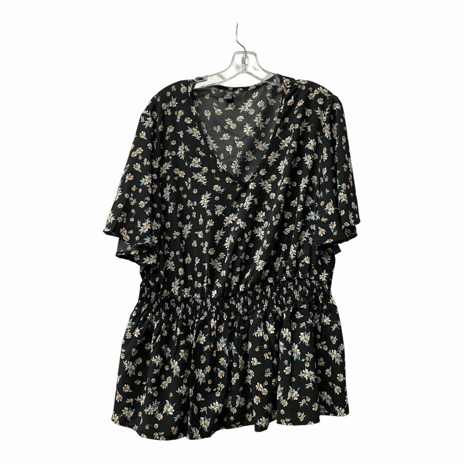 Essential Fit Top Ss By Shein In Black, Size:4X