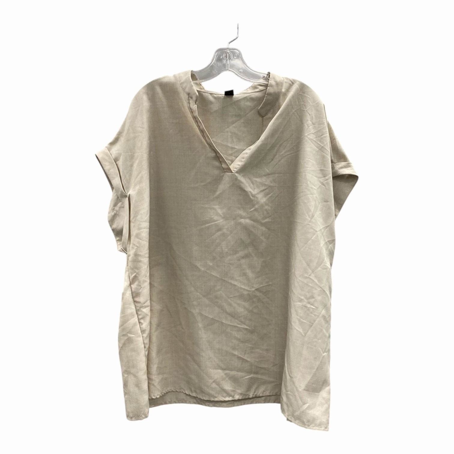 hypoallergenic Top Ss By Shein In Tan, Size:3X