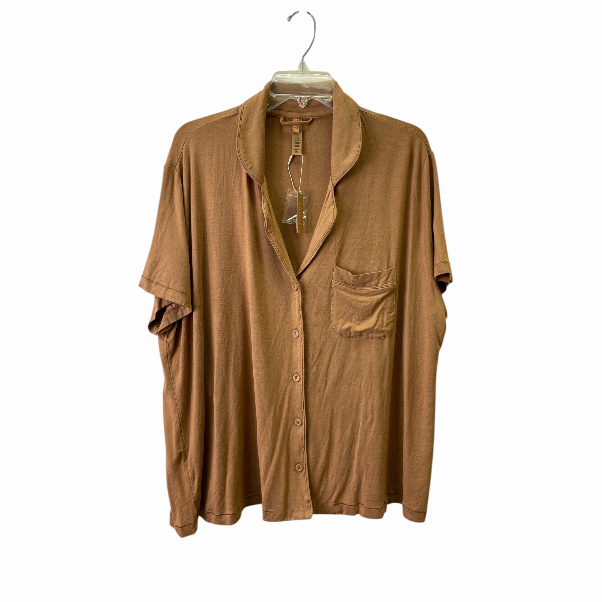 Top Ss By Skims In Brown, Size:3X Basic Top Everyday Chic