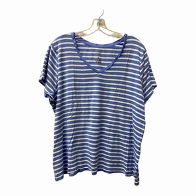Top Ss By St Johns Bay In Blue & White, Size:2X Comfort Design Fit