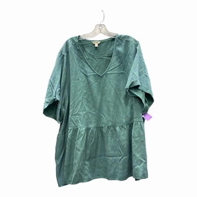 Athletic and Cool Top Ss By Terra & Sky In Green, Size:4X