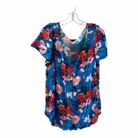 V-Neck Top Ss By Torrid In Blue, Size:1X