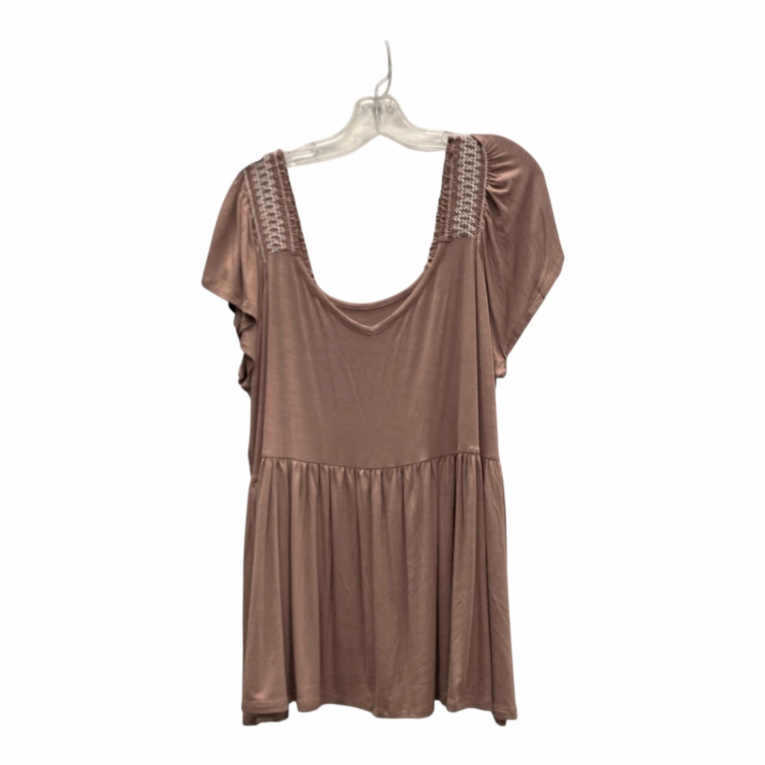 Wrinkle-Free Thermal regulation Top Ss By Torrid In Brown, Size:2X