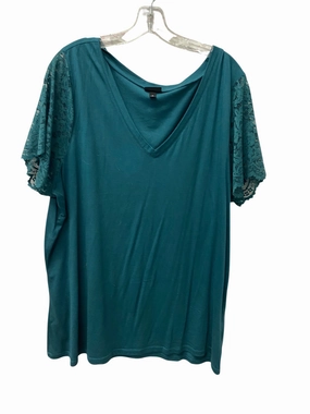 Comfy Essentials Wear Top Ss By Torrid In Green, Size:3X