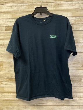 Moisture Management Fabric Yarn Dyed Fabric Top Ss By Vans In Navy, Size:Xl