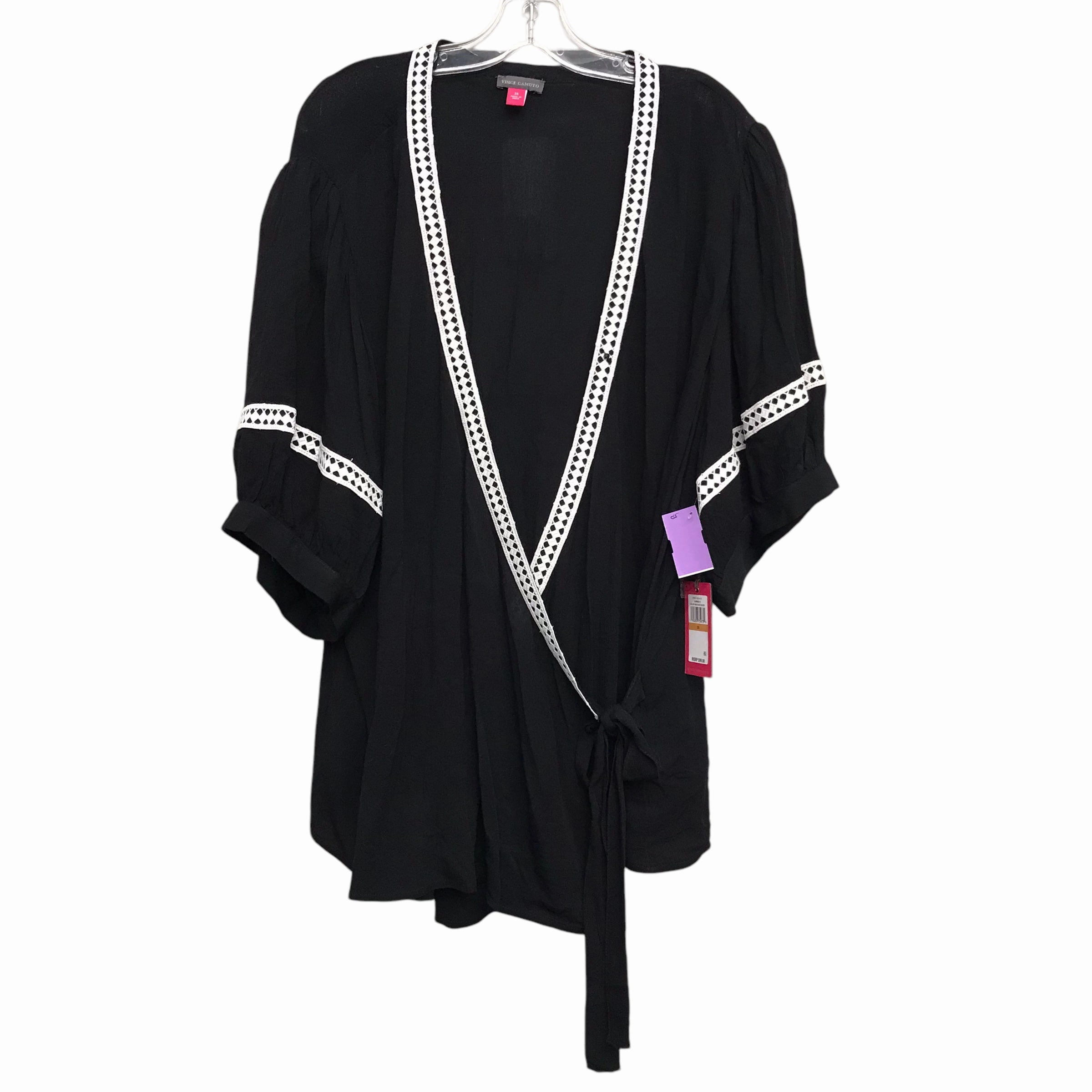 Top Ss By Vince Camuto In Black & White, Size:3X Fit for All Seasons