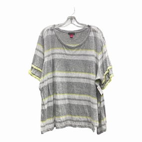 Top Ss By Vince Camuto In Grey & Yellow, Size:3X Outdoor Trend Look Low Profile Silhouette