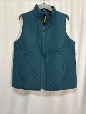 Crisp Detail Fade Resistant Dye Method Vest Puffer & Quilted By Chicos In Green, Size: L