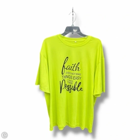 Top Short Sleeve Basic By Cme In Green, Size: 3x Foam Print Detail Effortless Comfort Wear