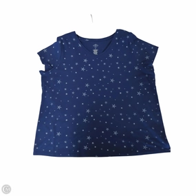 Top Short Sleeve By St Johns Bay In Blue, Size: 3x Casual layering piece Flexible Cuff Design