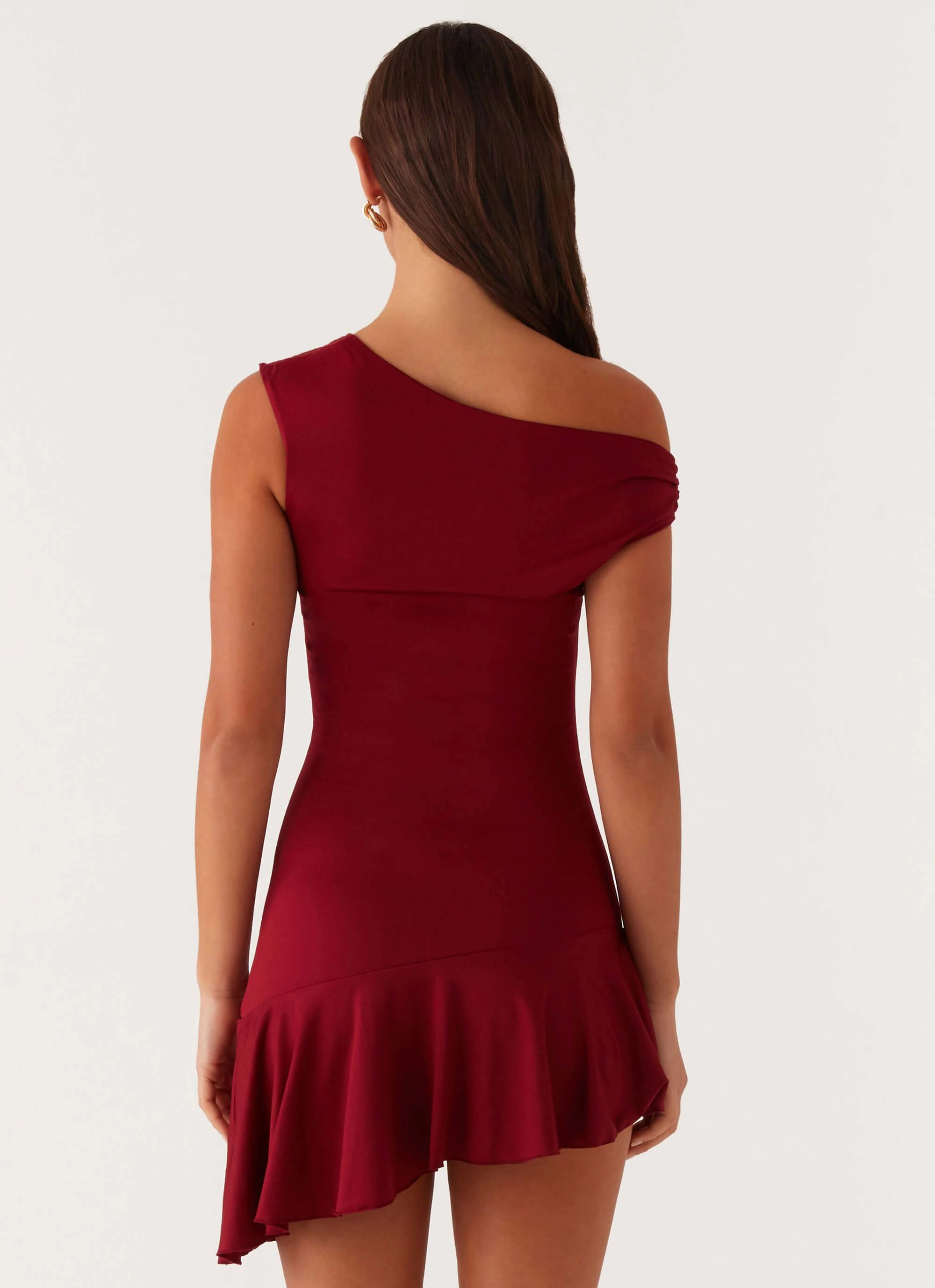 Amaya Twist Mini Dress - Maroon Seasonal Layering Classic Movement