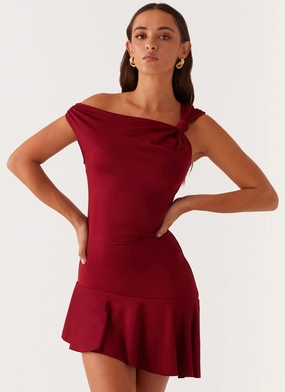 Dreamy Look Amaya Twist Mini Dress - Maroon