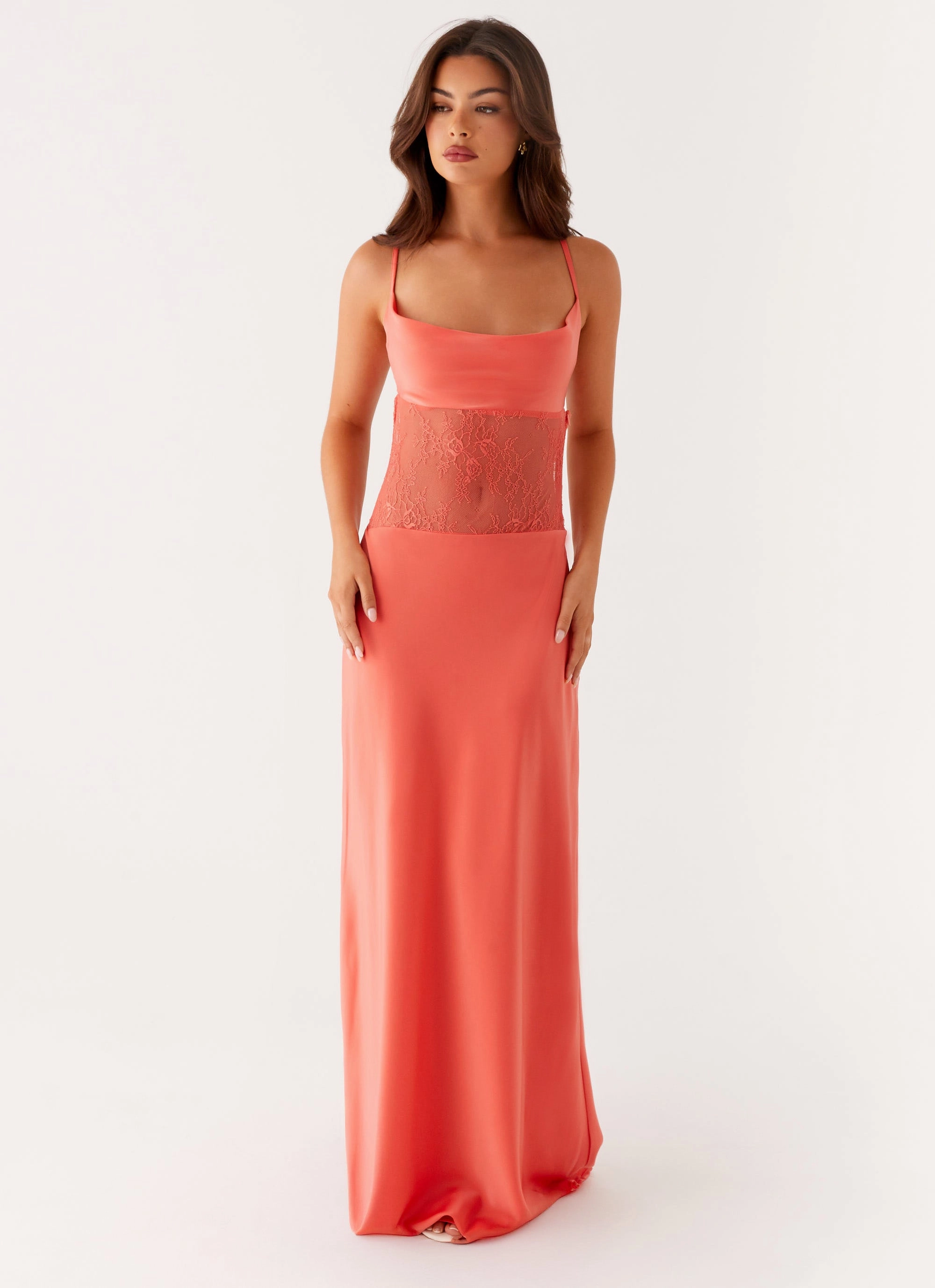 Shae Maxi Dress - Tangerine Stylish Waistband Fit Event Safe