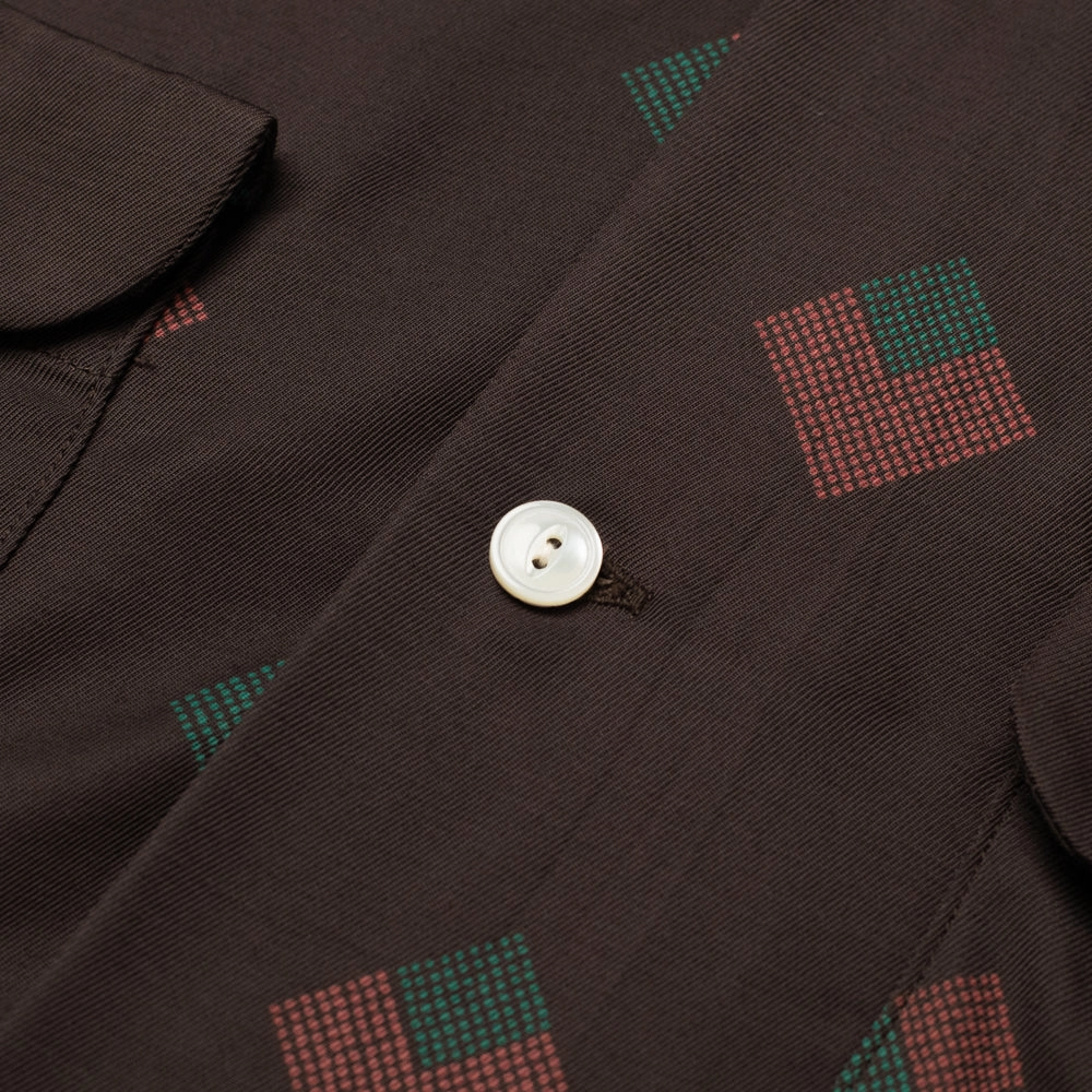 Country Charm Edgy style Rayon Shirt Diamond Brown