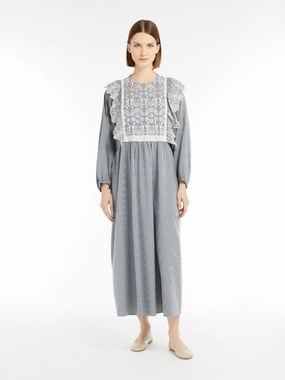 Organic-Fabric MM Abito Dress in  Navy Vichy