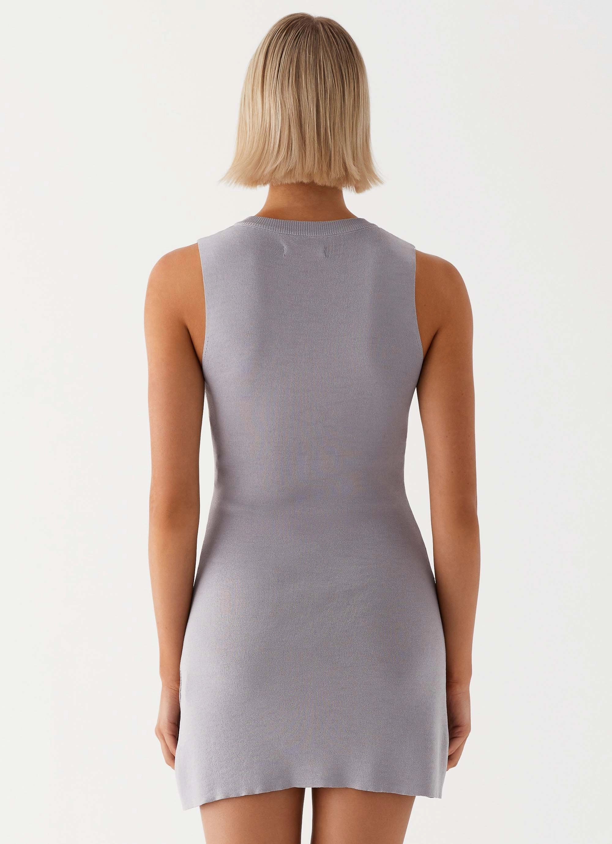 Not One Time Knit Mini Dress - Grey urban vibe