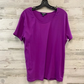 Top Short Sleeve Basic By Lauren By Ralph Lauren In Purple, Size: 2x Comfy Stretch Wear Sport Flex Fit