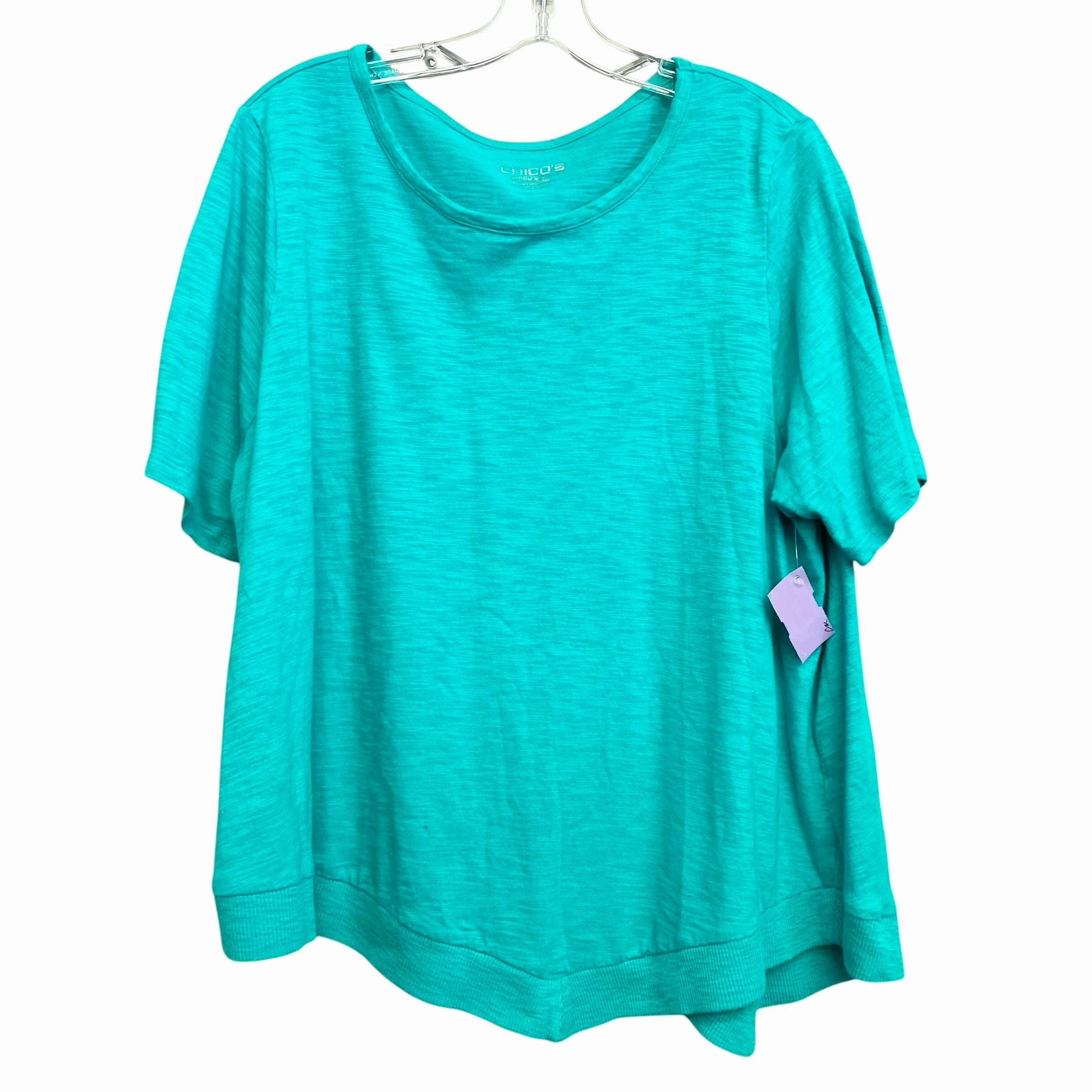 Top Ss By Chicos In Aqua, Size:1X Holiday Wear