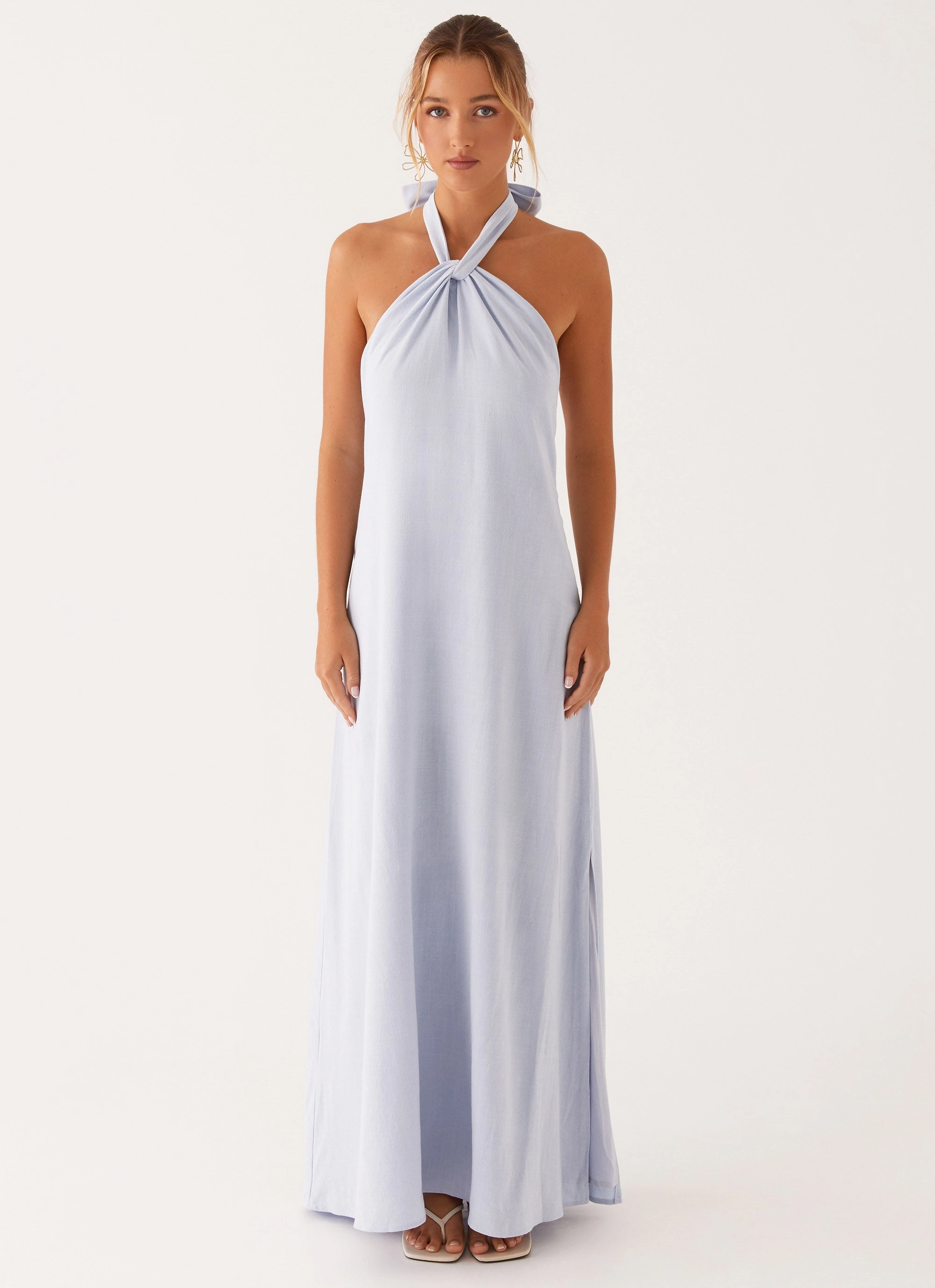 Clean Edge Golden Child Linen Maxi Dress - Blue