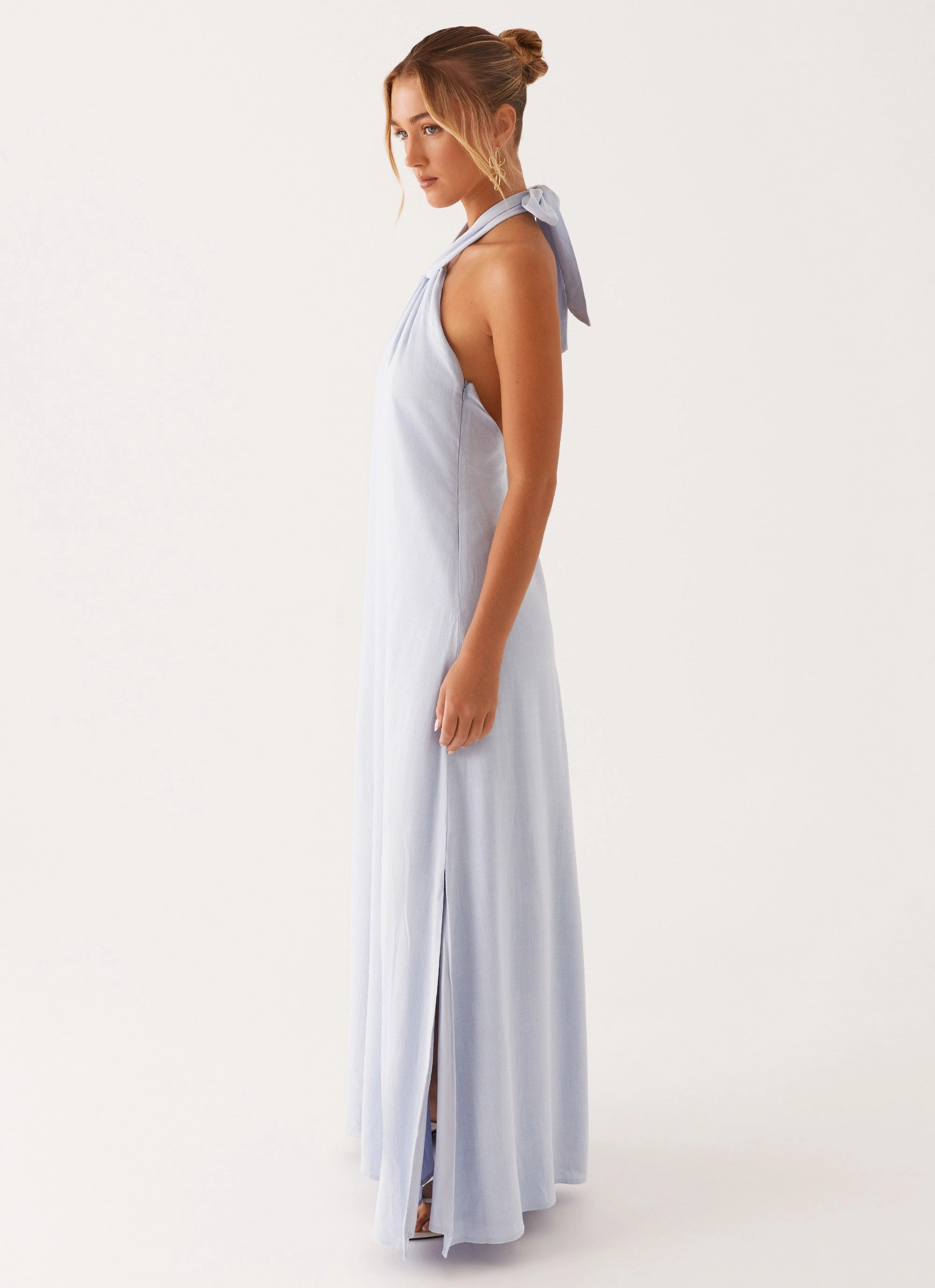 Golden Child Linen Maxi Dress - Blue Trend Fit