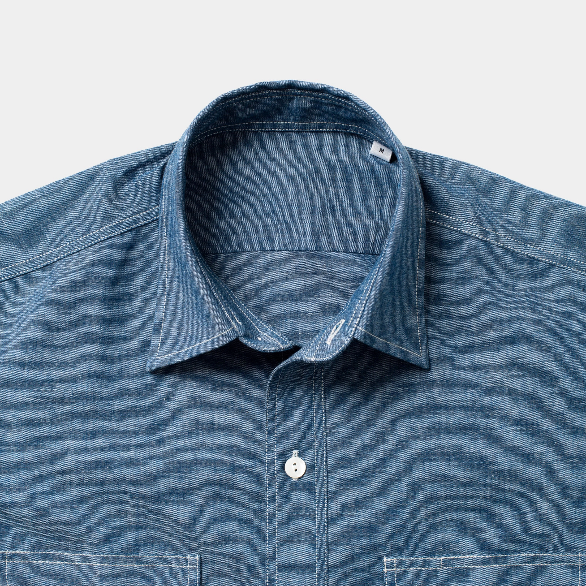 Fashionable Look Teardrop Work Shirt Chambray