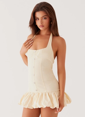 Chill Edge Soft Movement Georgina Denim Mini Dress - Antique