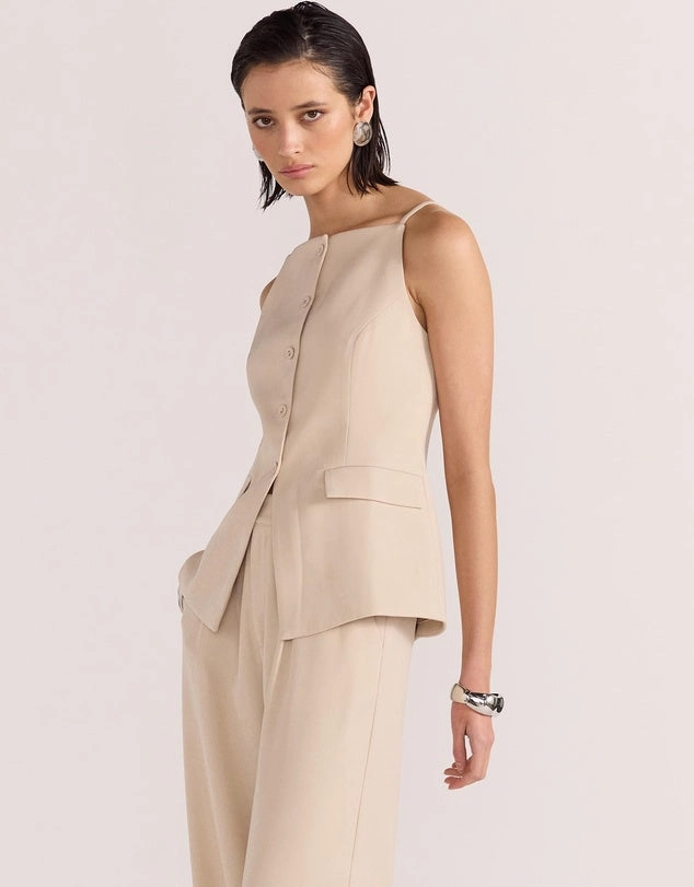 Hayden Beige Longline Vest Top Daily Flexible