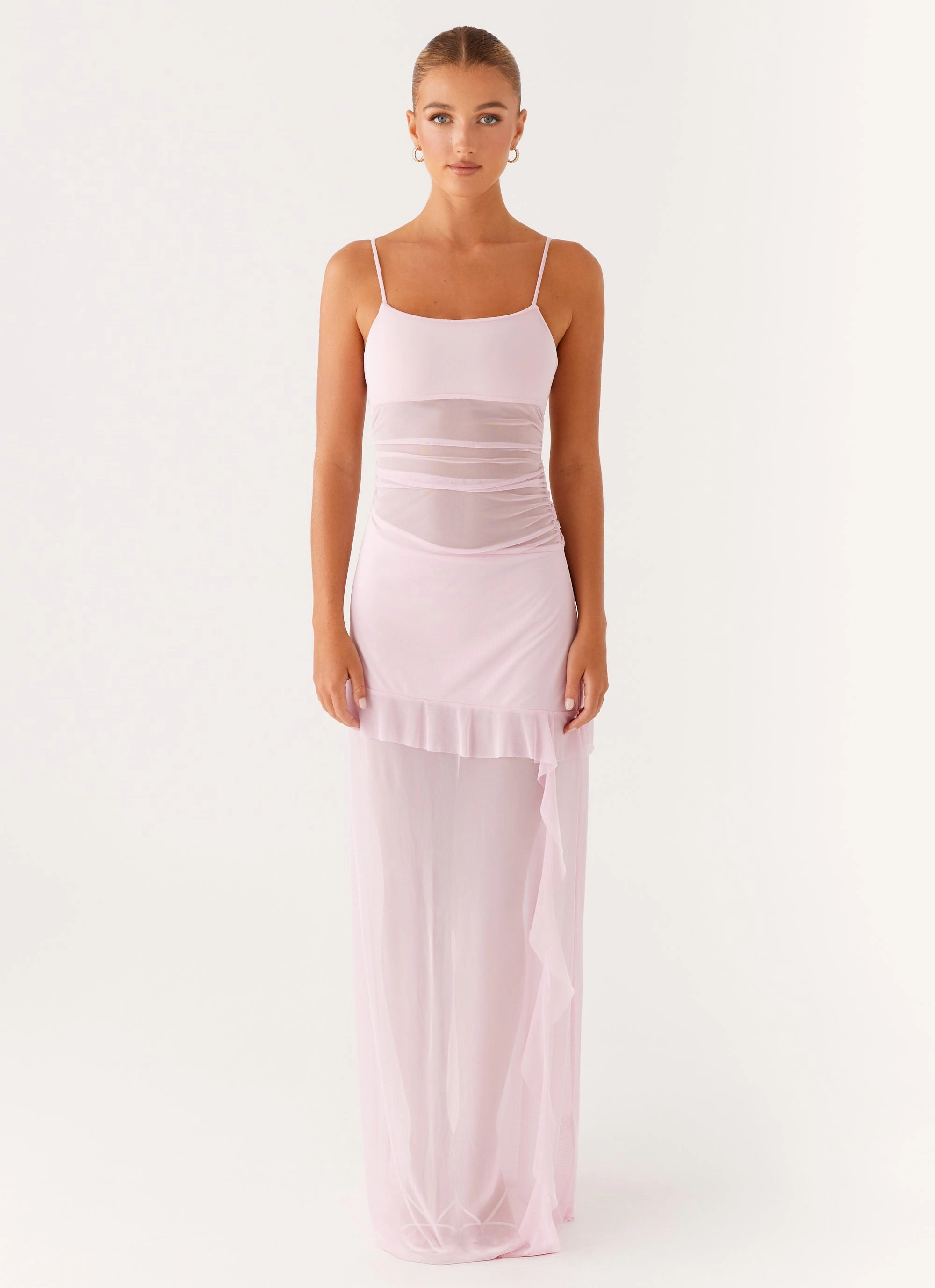 Sophisticated Comfort Jenni Ruffle Maxi Dress - Pink