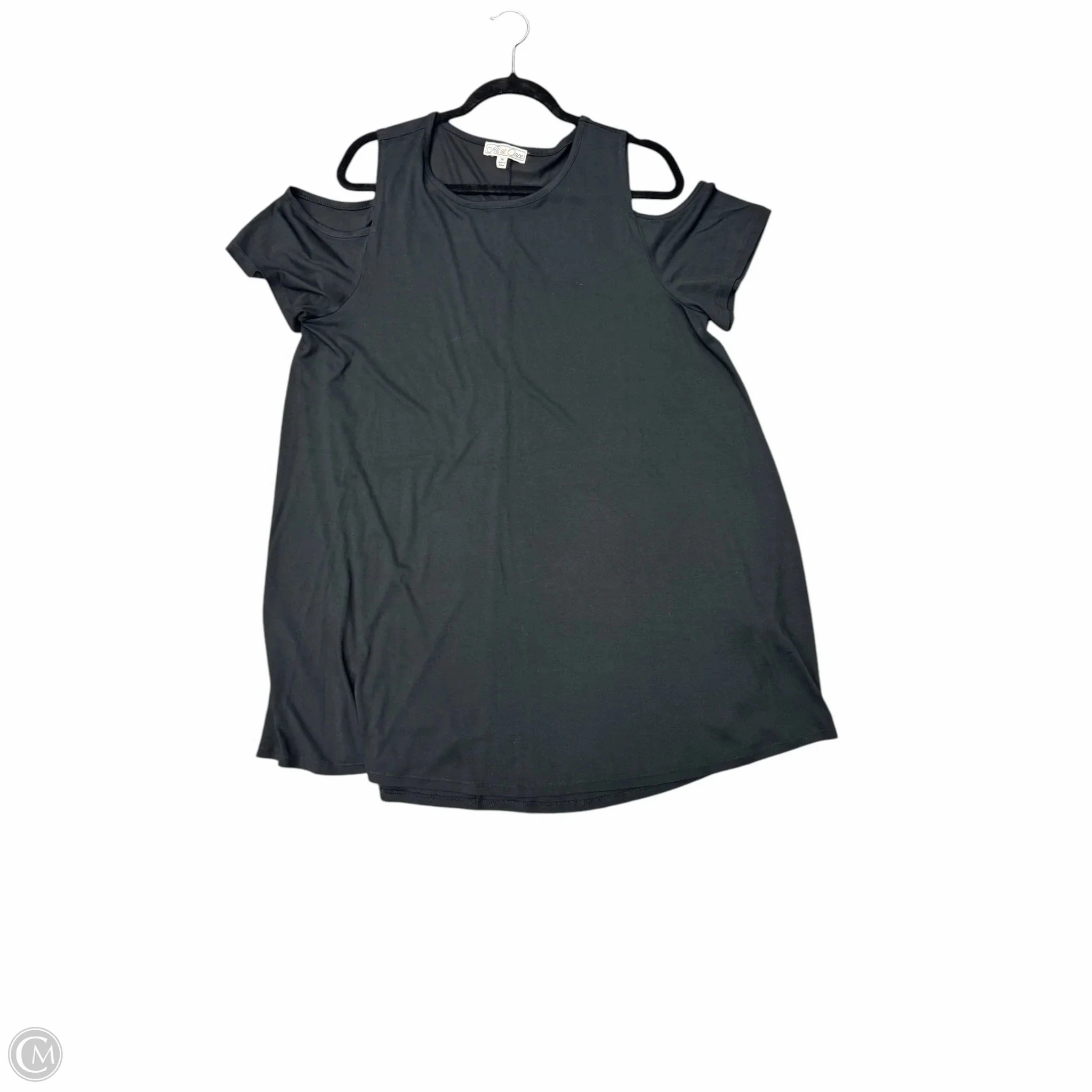 Tunic Short Sleeve By Clothes Mentor In Black, Size: 1x Bohemian