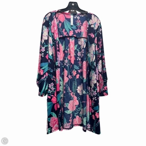 Odor Resistant Material Tunic Short Sleeve By dear scarlett In Blue & Pink, Size: 3x