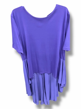 Sporty Style futuristic Tunic Short Sleeve By New York And Co In Purple, Size: 2x