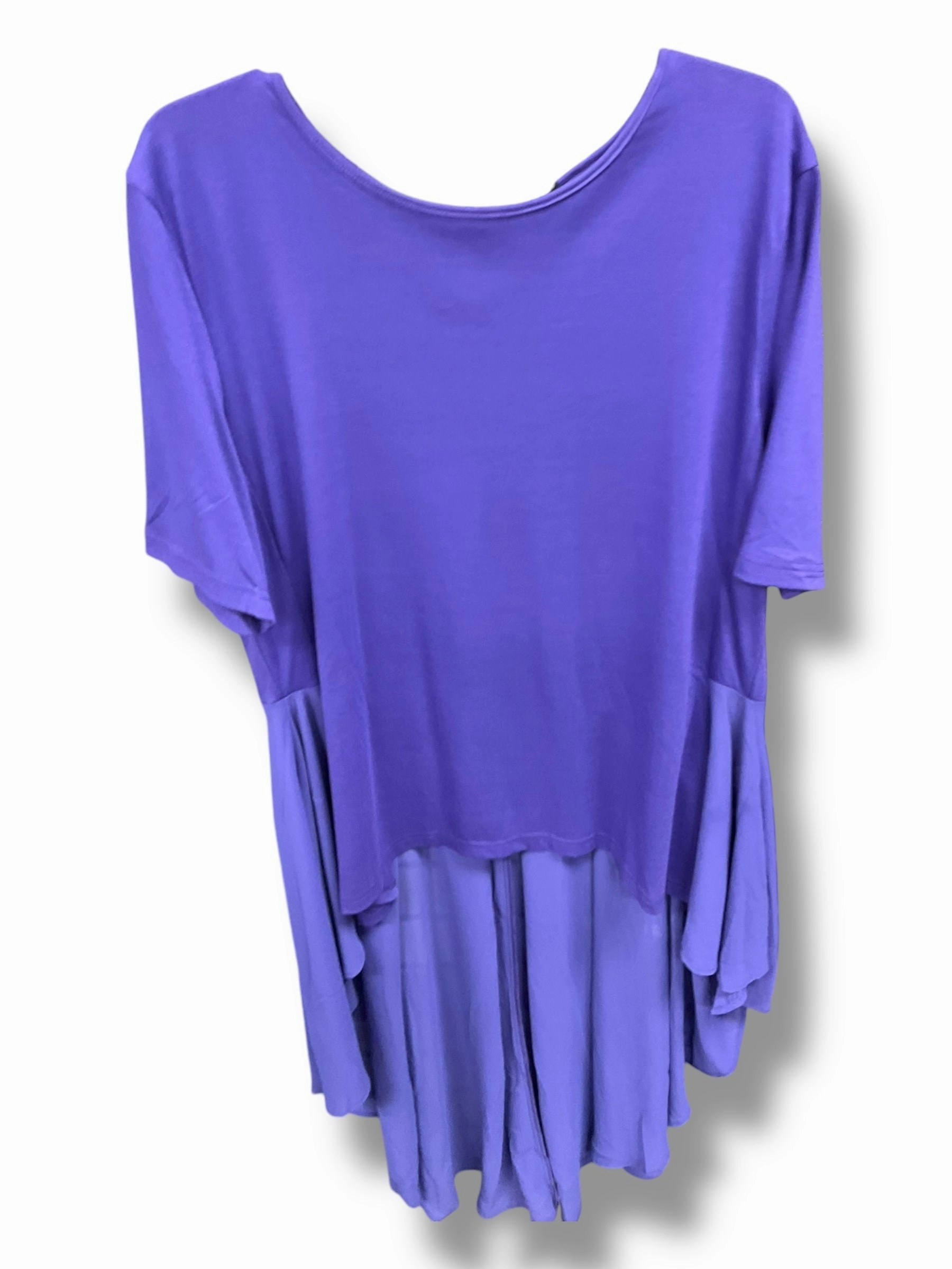 Sporty Style futuristic Tunic Short Sleeve By New York And Co In Purple, Size: 2x