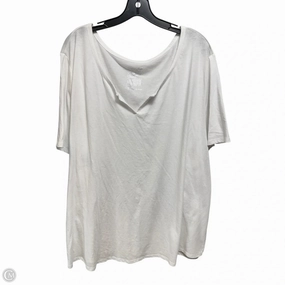 Top Short Sleeve Basic By Terra & Sky In White, Size: 4x SoftenedNeckline Vintage Wash Effect
