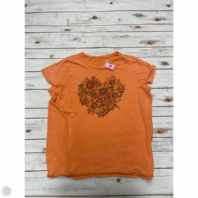 High Density Knit Beach Wear Top Short Sleeve By Torrid In Orange, Size: 3x