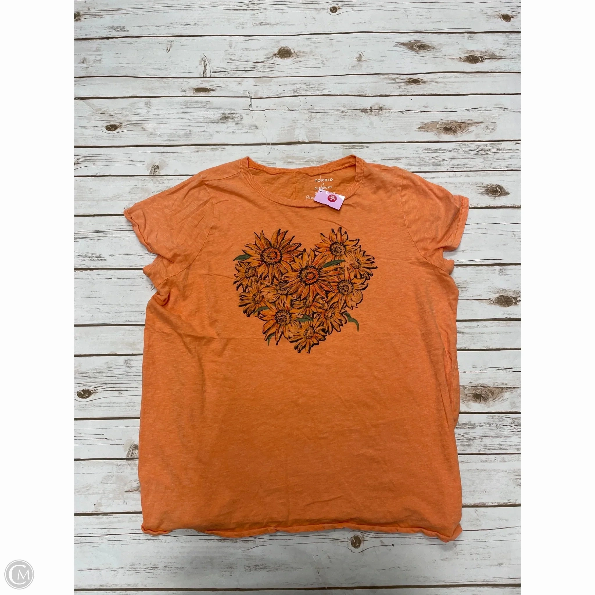 High Density Knit Beach Wear Top Short Sleeve By Torrid In Orange, Size: 3x