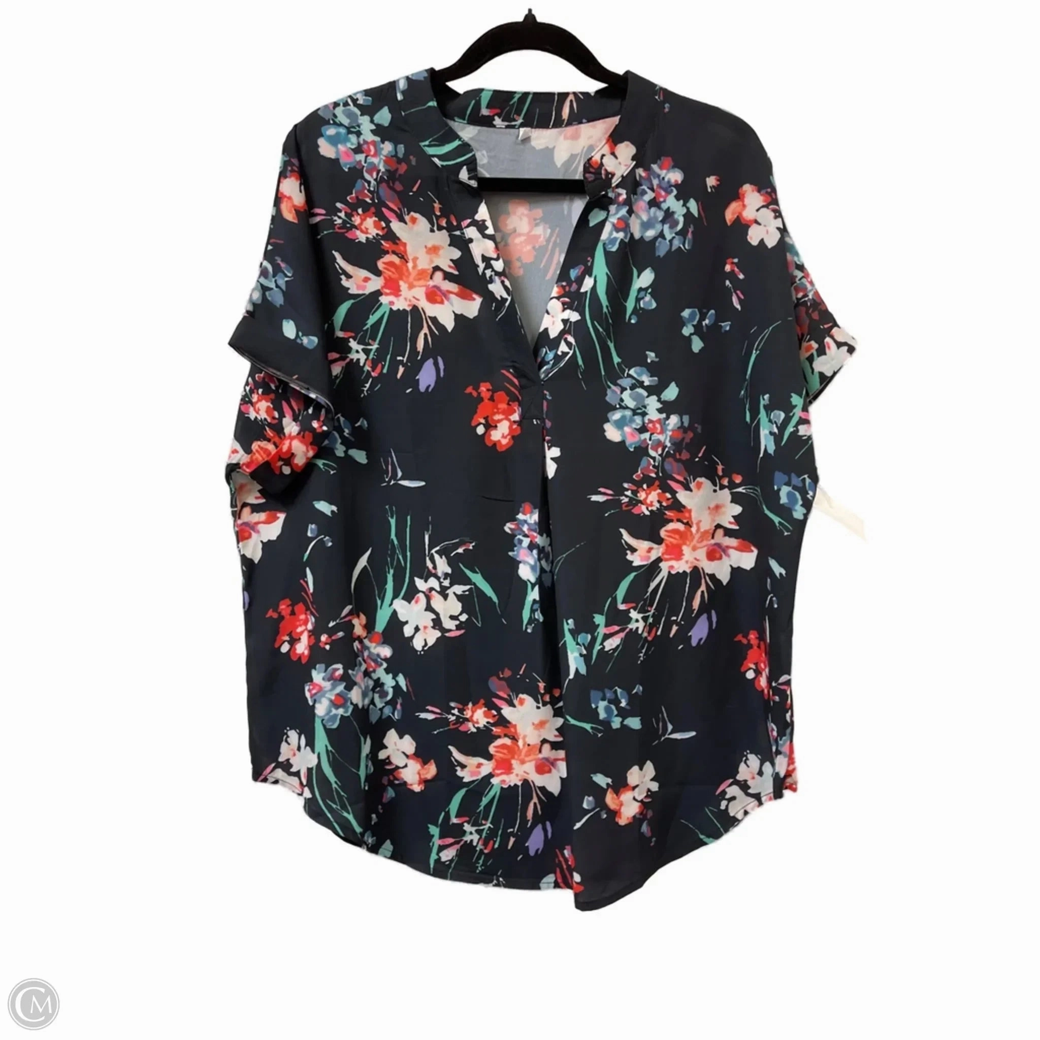 Top Short Sleeve By Clothes Mentor In Black, Size: Xl Microfiber Blend Solid color purity