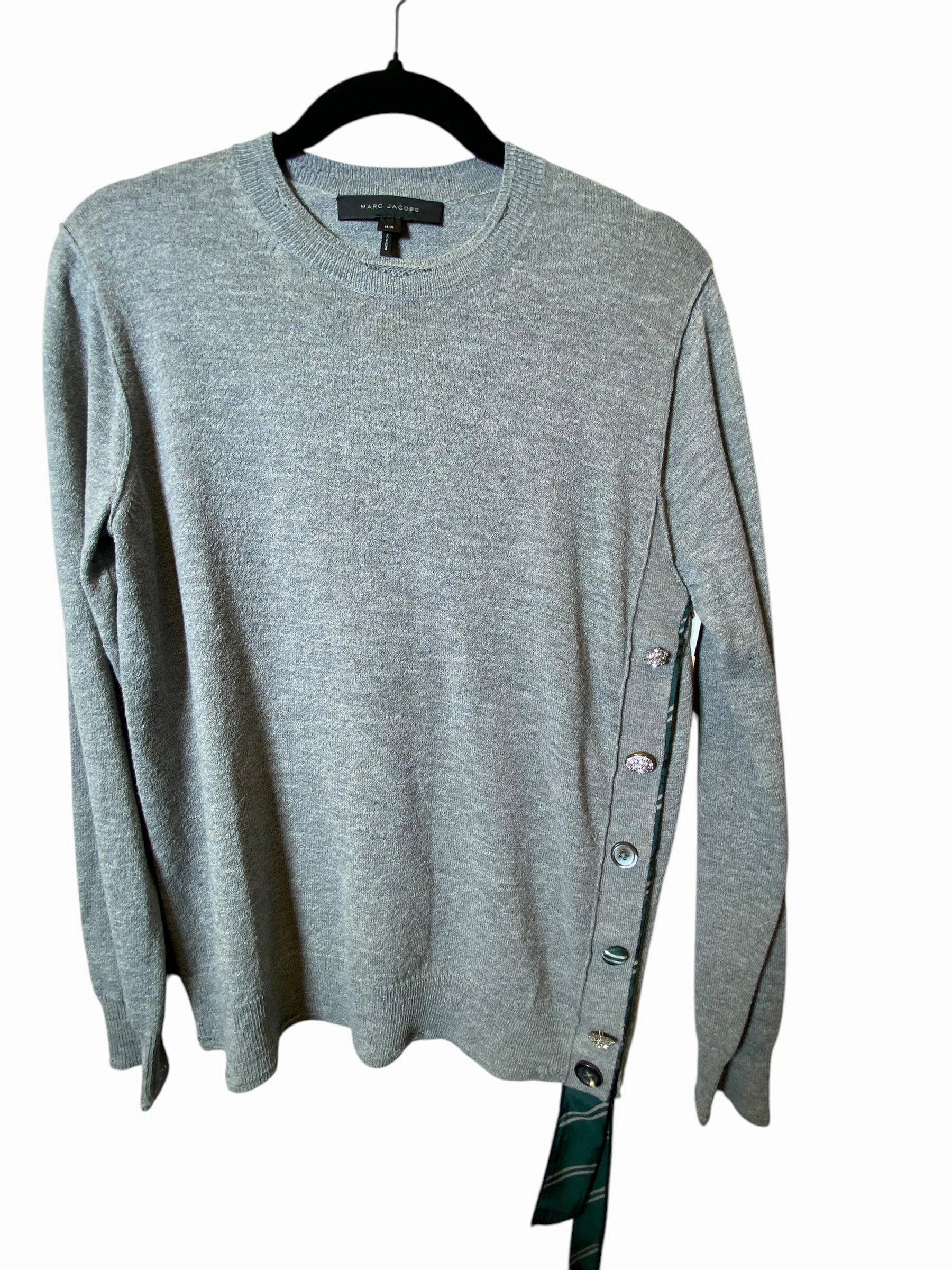 Abrasion Resistant Seams Outdoor Vibe Sweater Luxury Designer By Marc Jacobs In Grey, Size: M