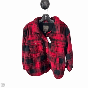 Snap Closure System Autumn Vibe Jacket Shirt By Maurices In Black & Red, Size: Xxl