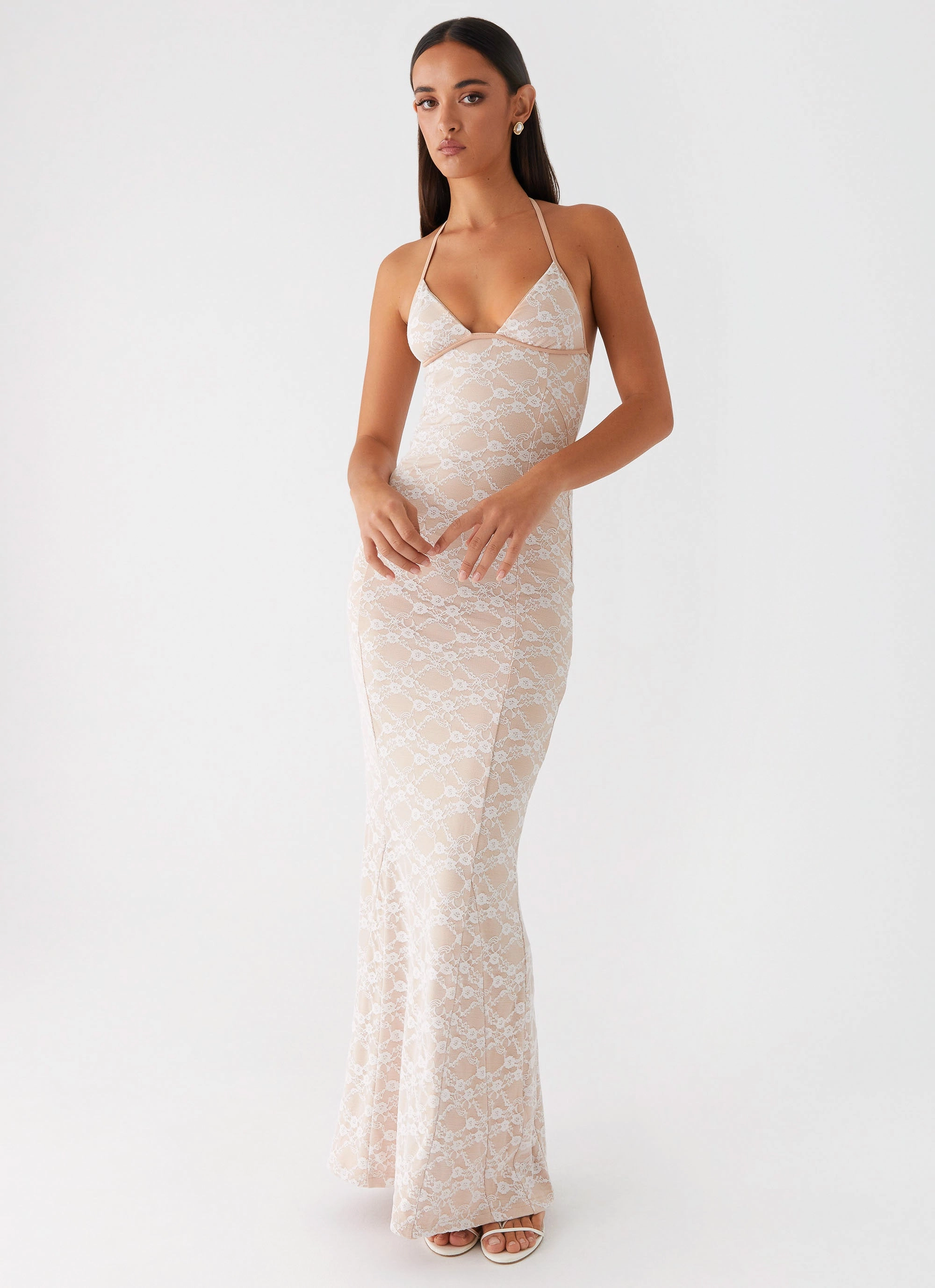 Jolina Lace Maxi Dress - White Bridal-Shower Artistic Vibe