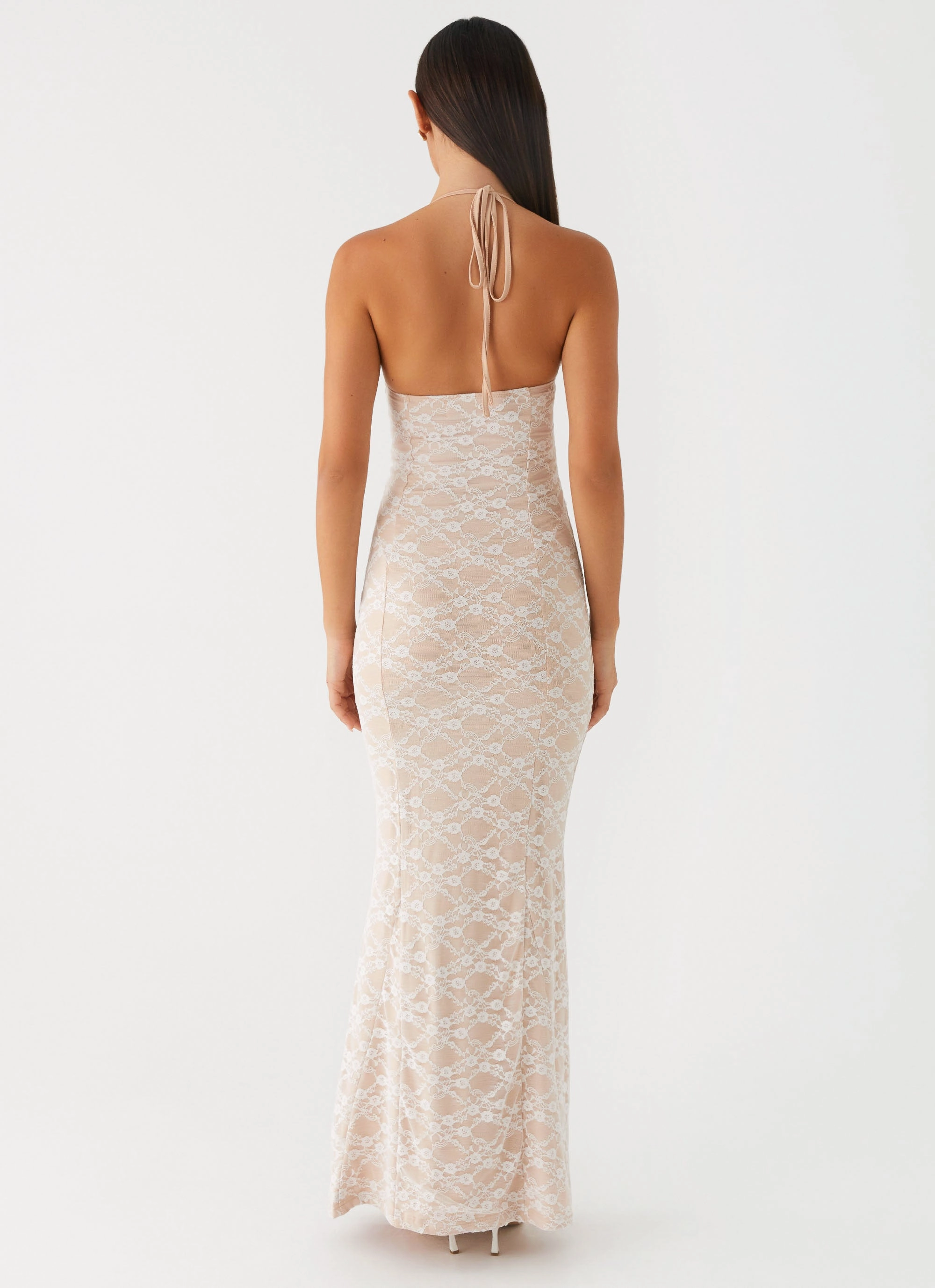 Lace Detail Jolina Lace Maxi Dress - White