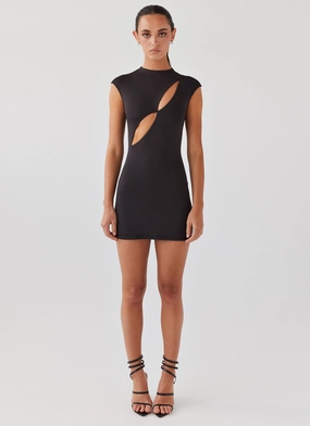 Refined Presence Sophisticated Tailoring Special Affair Mini Dress - Black