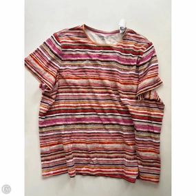 Active Lifestyle Trendy Casual Wear Top Short Sleeve By Croft And Barrow In Striped Pattern, Size: 2x